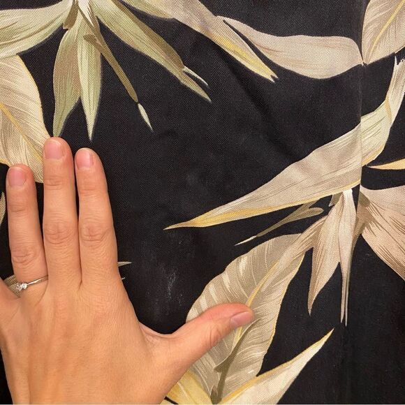 Bamboo Cay 100% silk vintage Short Sleeve button up Shirt tropical floral top L - Picture 7 of 8